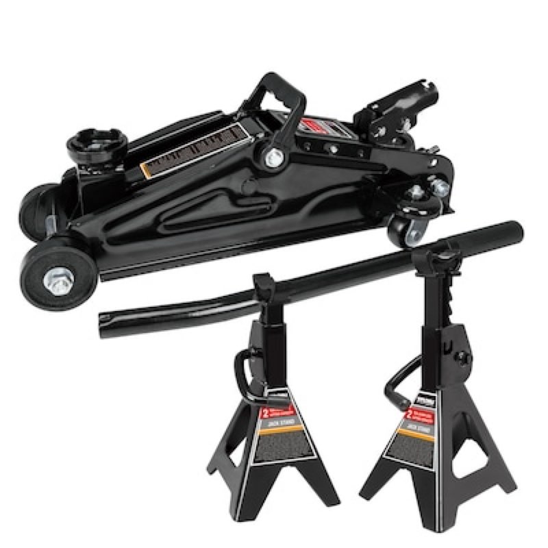 torin black 2-ton steel manual hydraulic floor jack