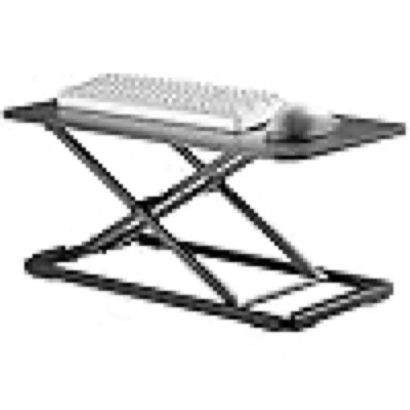Mount Plus KBT10 Ultra Slim 24" Laptop, Keyboard and Mouse Stand | Sit Stand Adjustable Riser for Standing Desks | Lifts Up to 15.6 inches in Height | 5 Height Levels Riser