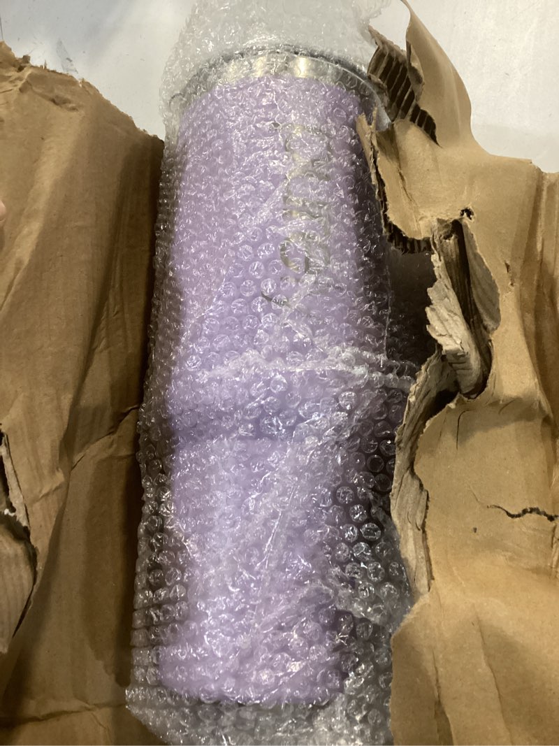 Condition photo showing As Is for PURELY 40 oz Ceramic Lined Insulated Tumbler with Handle, Leak Resistant 2-way Lid and Straw, Cerami (purple) 