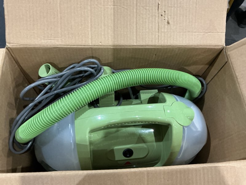 Condition photo showing Good Condition for bissell little green multi-purpose portable carpet and upholstery cleaner, car and auto detailer, with exclusive specialty tools, green, 1400b