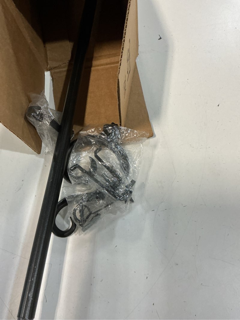 Condition photo showing As Is for kenney scroll hook 5/8” standard decorative window curtain rod, 48-84", black