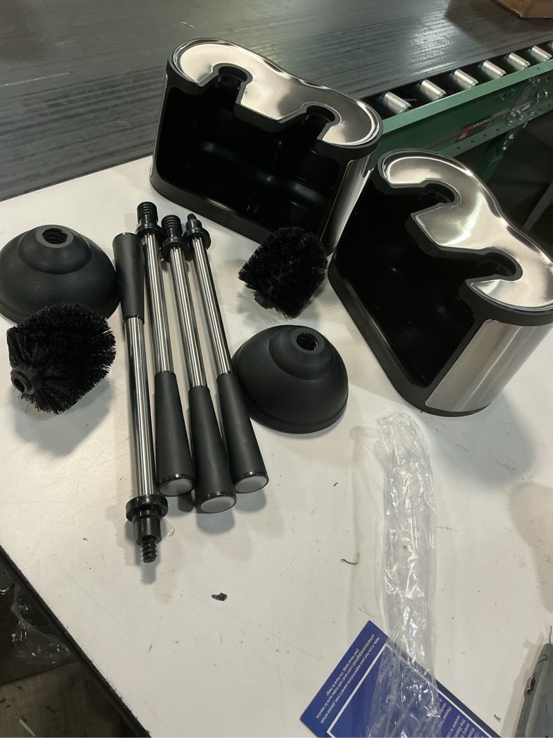 Condition photo showing Good Condition for stainless steel toilet brush and holder set - modern toilet brush and plunger set - bathroom essentials ( 2 pack