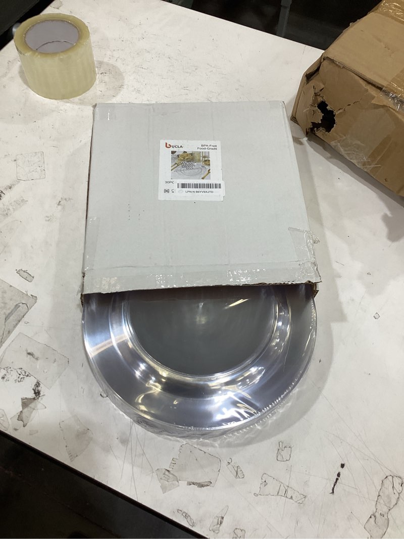 Condition photo showing New/Like New for bucla 30pcs clear plastic dinner plates disposable - 10.25" heavy duty clear plastic plates for party & wedding 10.25inch-30pcs-clear