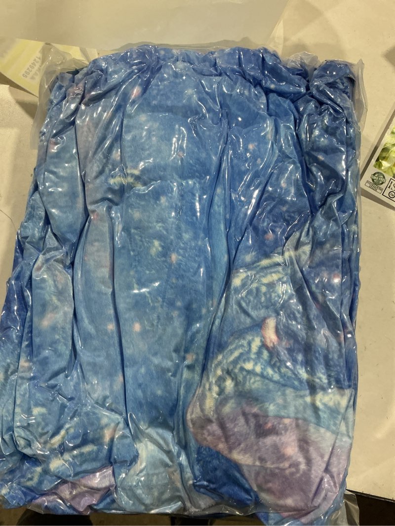 Condition photo showing New/Like New for Wearable Blanket Hoodie for Adult,Oversized Sherpa Fleece Blanket Hoodie for Women Men,Galaxy Blue Galaxy Adult