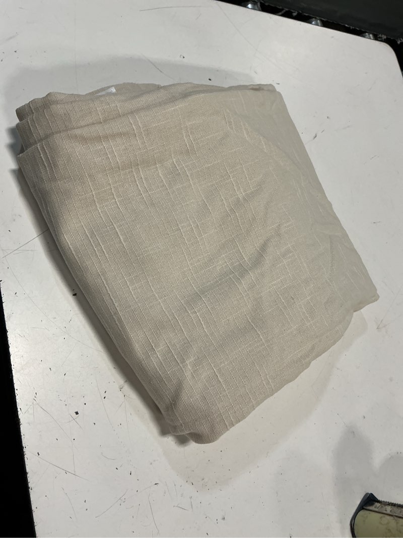 Condition photo showing As Is for cotton slub curtain - single panel, 48x96, natural