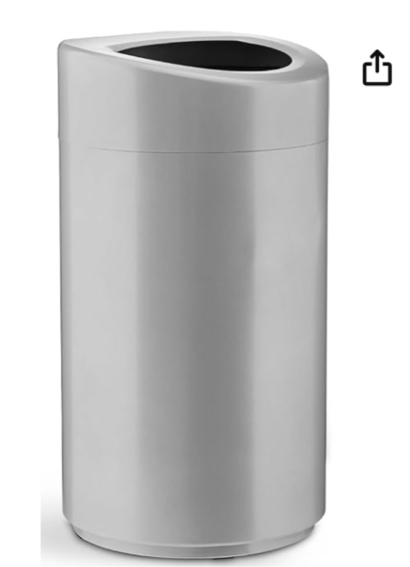 SAFCO Steel Open Top Trash Cans, 14 Gallon & 30 Gallon