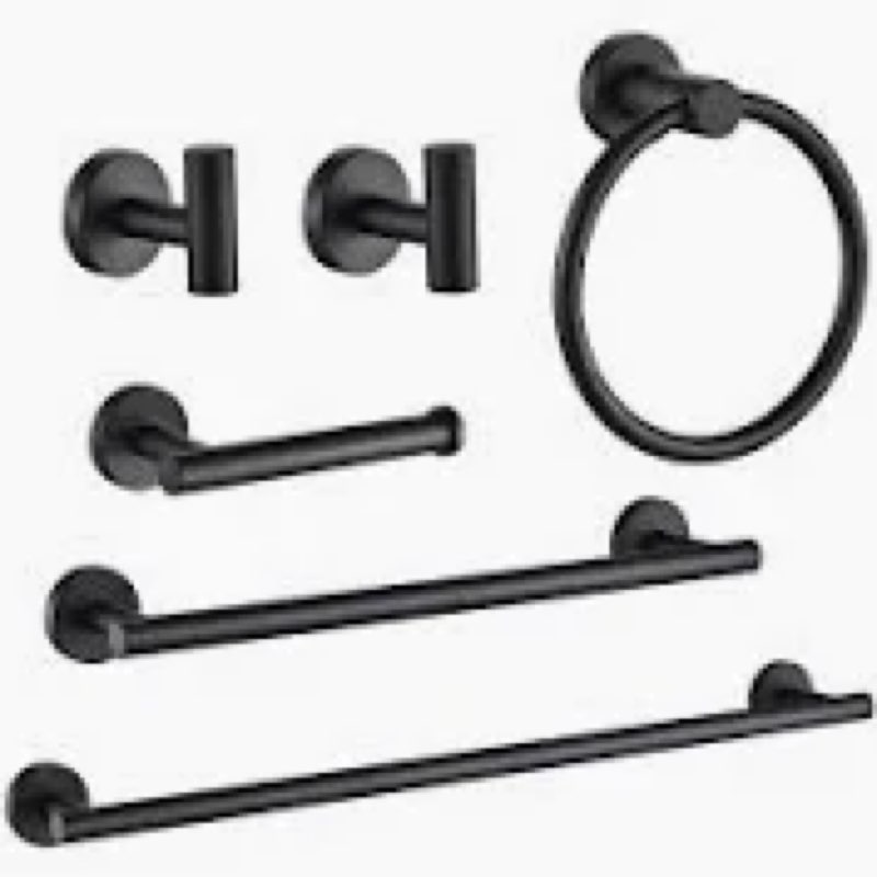 X004E06BF7 Hiuqixe Bathroom Hardware Set black