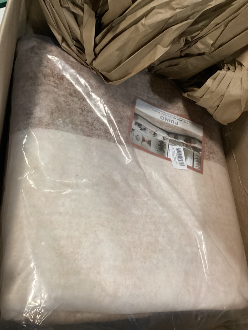 Condition photo showing New/Like New for Washable Modern Area Rug: 9x12 Geometric Area Rugs for Entryway Small Mat for Kitchen with Non-Slip Backing Indoor Bedroom Door Mat for Bathroom Floor Brown 9x12 Brown 9x12