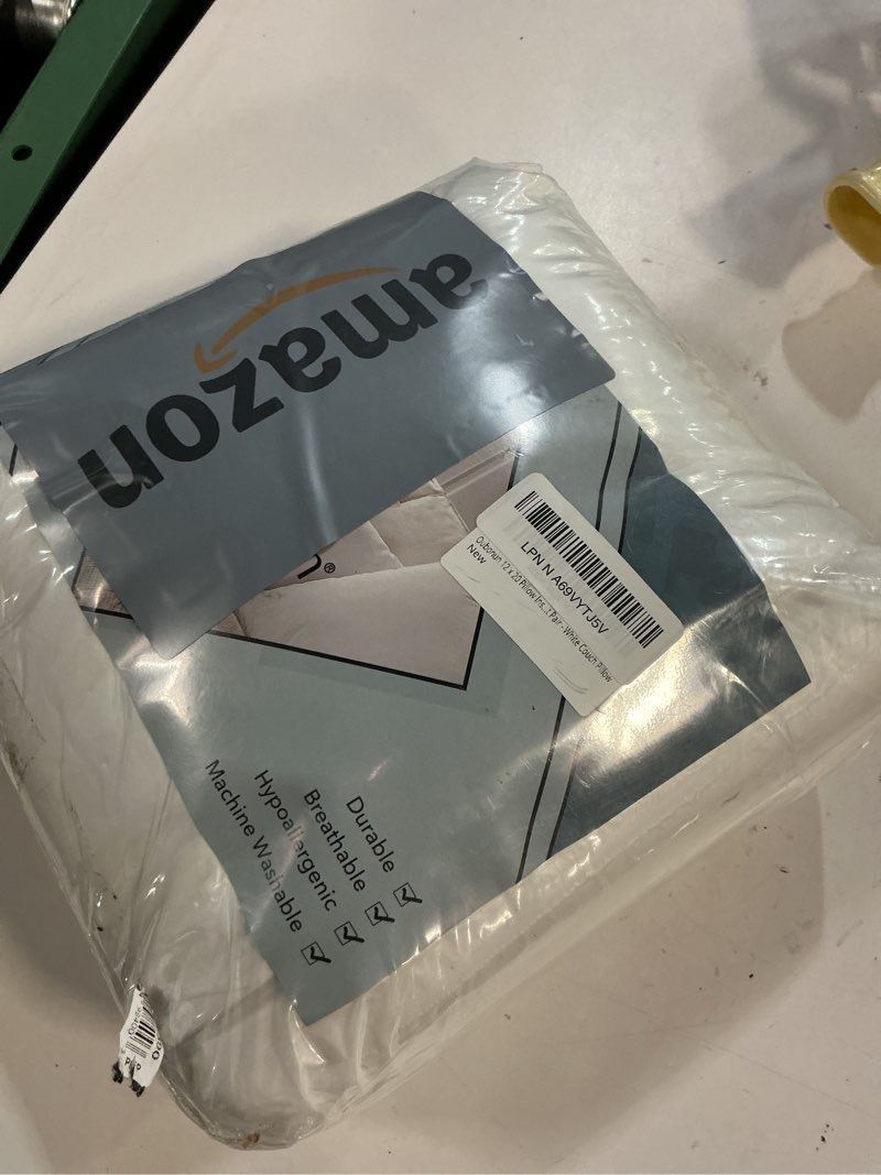 Condition photo showing New/Like New for Oubonun 12 x 20 Lumbar Pillow (Set of 2) - 100% Cotton Cover - Rectangle Square Sofa Pillow Inserts - Decorative Pillow Pair - White Couch Pillow 12x20 Inch (Pack of 2)