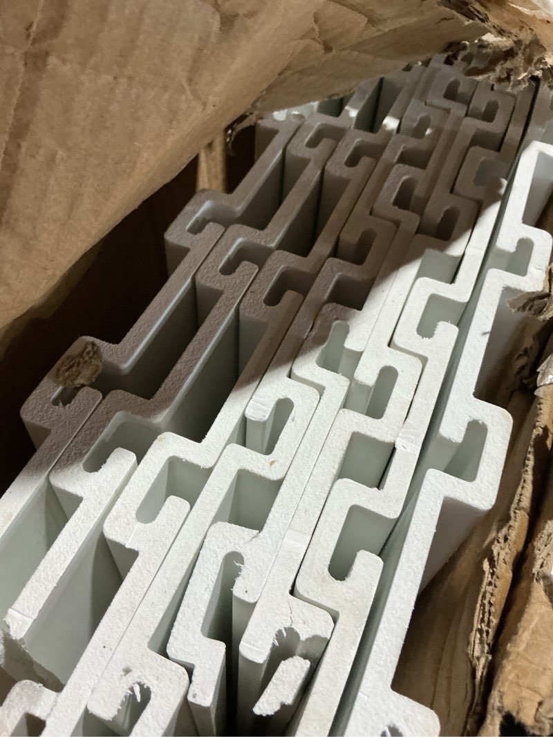 Condition photo showing As Is for RELIANCER PVC Slat Wall Panels,4ft by 8ft (32 sqft) Garage Wall Organizer Storage System,Interlocking Slatwall Paneling Sheets,Workshop Slatwall Shelves Tools Organization,Wall Mounted Storage Rack 4FT x 8FT