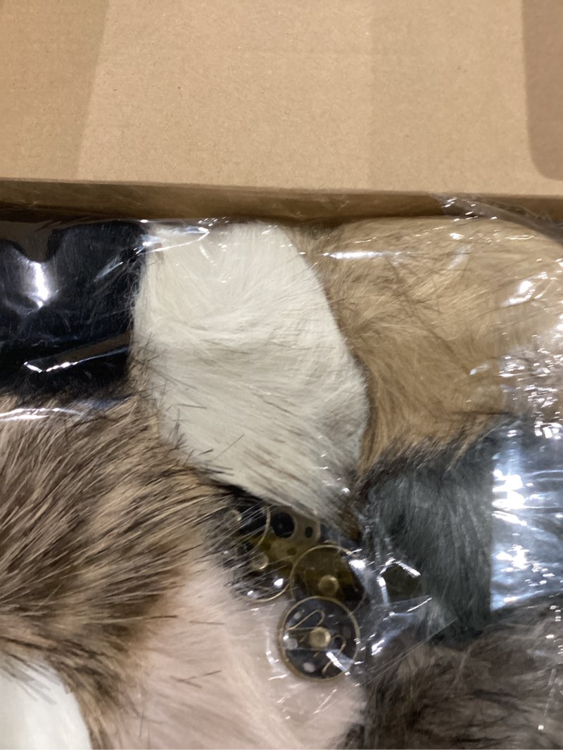 Condition photo showing As Is for Juinte 8 Pcs 6 Inch Large Fur Pom Pom Balls for Hats Fluffy Faux Fur Pompom Balls with Snap Button f
