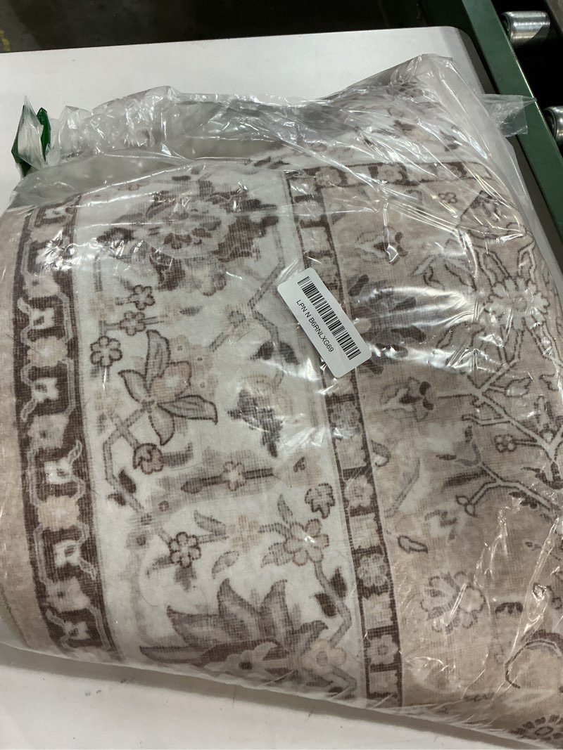 Condition photo showing Good Condition for Washable 4x8 Hallway Runner Rug: Vintage 8ft Soft Runners for Entry Kitchen Wide Non Slip Low Pile Carpet for Living Room Bedroom Thin Water Resistant Carpet for Bathroom Dining Room Foyer(Beige,4x8) 4' x 8' (Rectangular) Beige