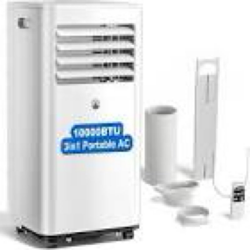portable air conditioners, 10,000 btu portable ac unit for room up to 450 sq. ft, 3 in 1 small ac unit with 24h timer smart sleep mode, smart stand up air conditioner for bedroom(10,000 btu)