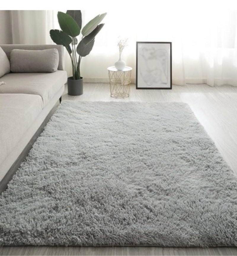 Soft Fluffy Area Rug for Bedroom Living Room Home Decor Fluffy Fuzzy Shag Shaggy Carpet Soft Plush Furry Bedside Rug for Children Kids Girls Room Grey, 86”X59” 