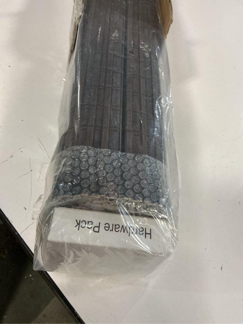 Condition photo showing New/Like New for LUCKUP Cordless Bamboo Roman Blinds Shades for Indoor Windows-Blackout Room Darkening Roman Blinds with 6" Valance Cover Enhanced Privacy, 22" W x 64" H 22"W x 64"H Privacy-carbonized Color