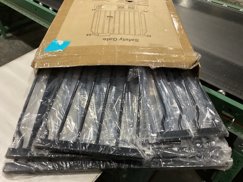 ALLAIBB Extra Wide Pressure Mounted Baby Gate Walk Through Child Kids Safety Toddler Tension Black L