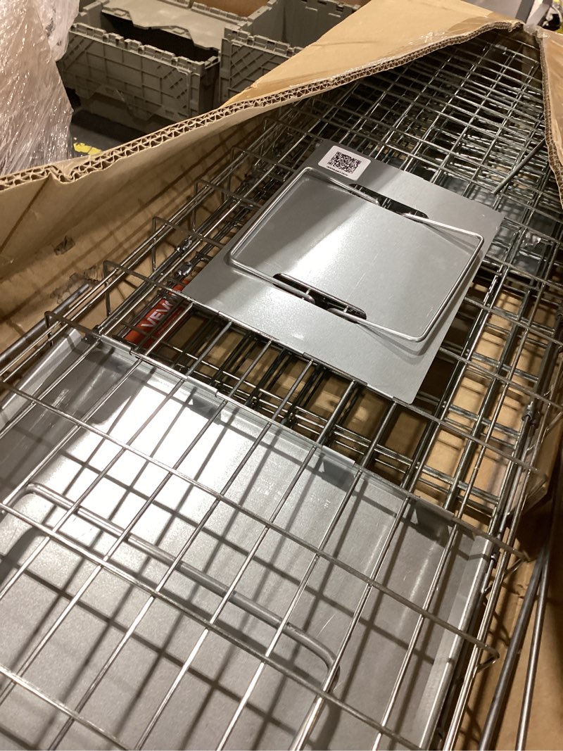 Condition photo showing Good Condition for vevor live animal cage trap, 31" x 10" x 12" humane cat trap galvanized iron, folding animal trap with handle for rabbits, stray cats, squirrels, raccoons, groundhogs and opossums