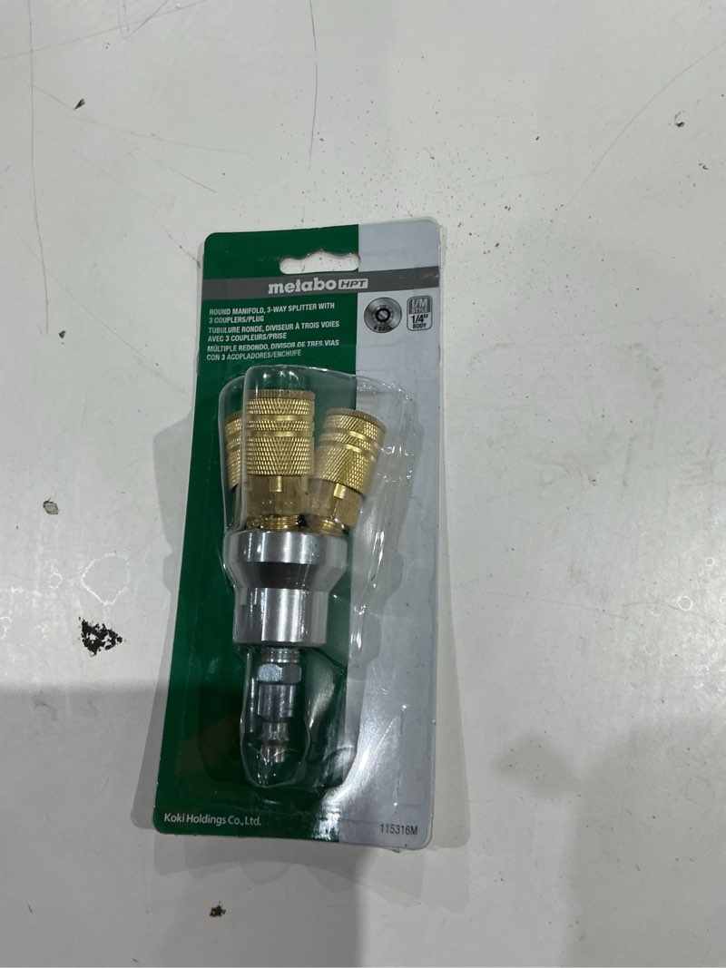 Condition photo showing As Is for metabo hpt 3 way air splitter