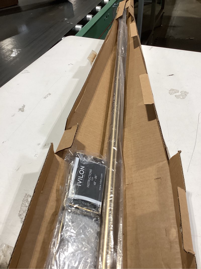 Condition photo showing Good Condition for Ivilon Drapery Window Curtain Rod - End Cap Style Design 1 Inch Pole. 48 to 86 Inch Color Warm Gold 48 to 86 in.