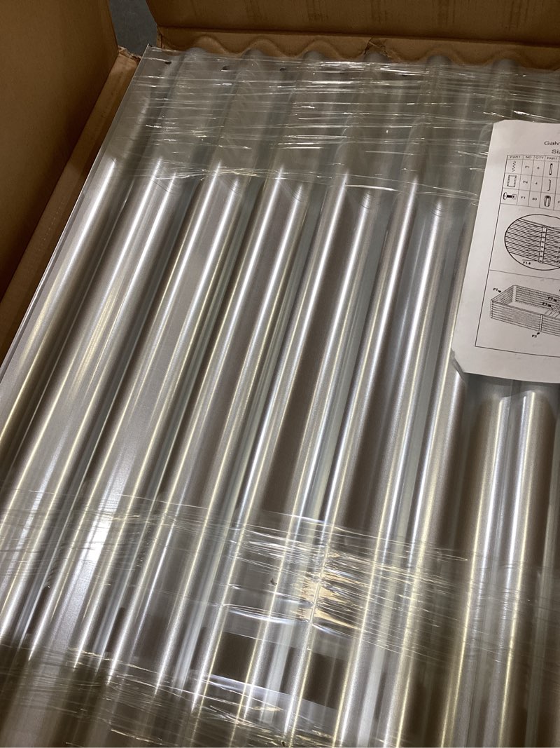 Condition photo showing Good Condition for land guard 6×3×2ft galvanized raised garden bed kit, galvanized planter raised garden boxes outdoor, oval large metal raised garden beds for vegetables… 6×3×2ft?oval? 1-silver
