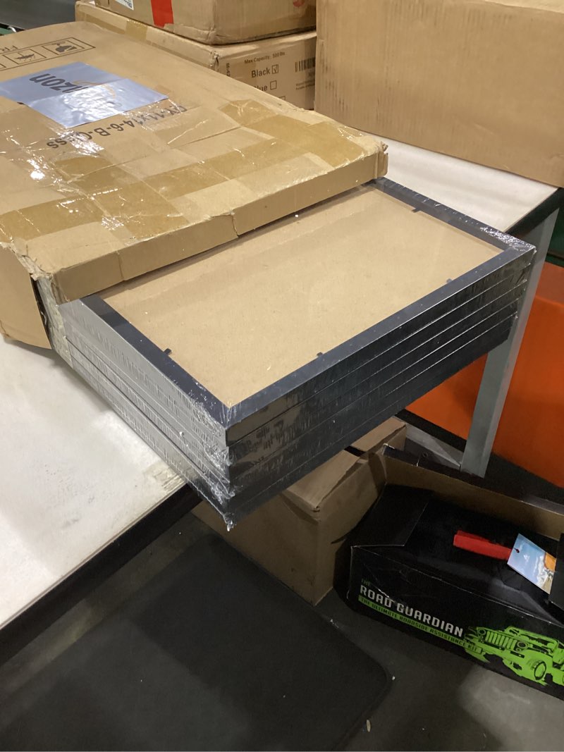 Condition photo showing Good Condition for BESCRCL 11x14 Picture Frame Set of 6 High Definition Glass, 11 x 14 Photo Frame for Wall, Engineered Wood, Black Black 11x14