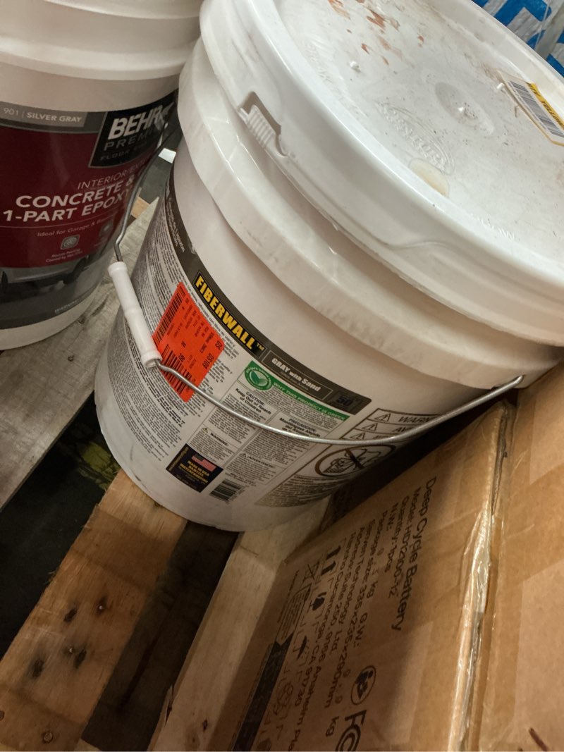 Condition photo showing As Is for 50 lbs. fiberwall surface bonding cement in gray