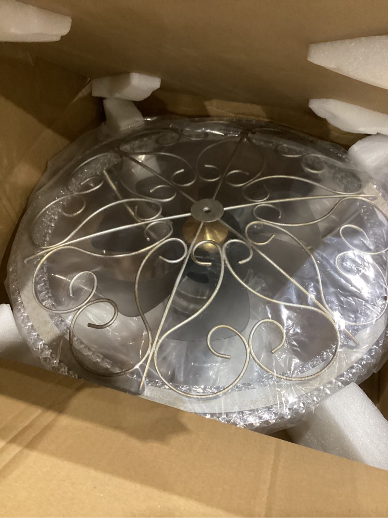 HuixuTe Caged Ceiling Fan with Lights Remote Control, 6 Speeds 3 Color Farmhouse Industrial Ceiling Fan with Light for Kitchen Bedroom Living Room