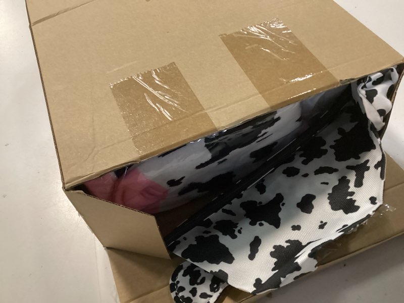 Condition photo showing Good Condition for Bokon Cow Stuff for Girls, Christmas Cow Gift Set Include 20 oz Stainless Steel Tumbler with Lid and Straw 50" x 60" Warm Blankets Animal Socks Cosmetic Bag Lipstick Holder Scrunchies Sticker