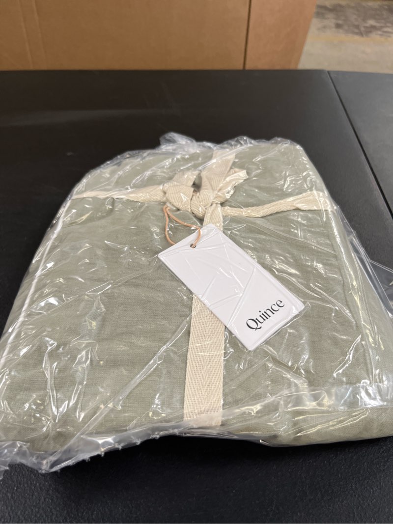 Condition photo showing Good Condition for european linen piped sham set, king, willowleaf/white