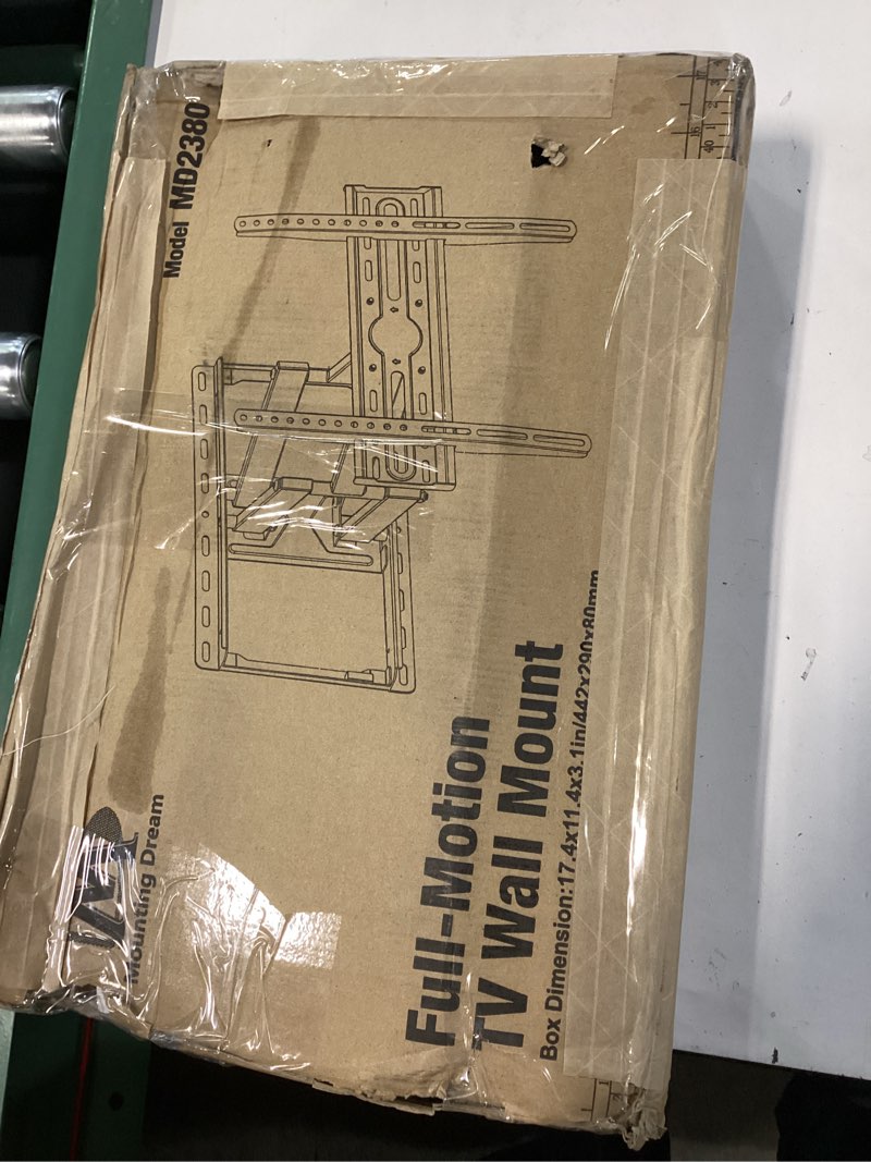 Condition photo showing New/Like New for mounting dream tv wall mount for 32-65 inch television,mount with swivel and tilt, full motion bracket with articulating dual arms, fits 16inch studs, max vesa 400x400 mm, 99lbs, md2380 for 32" to 65" tvs, 16" studs