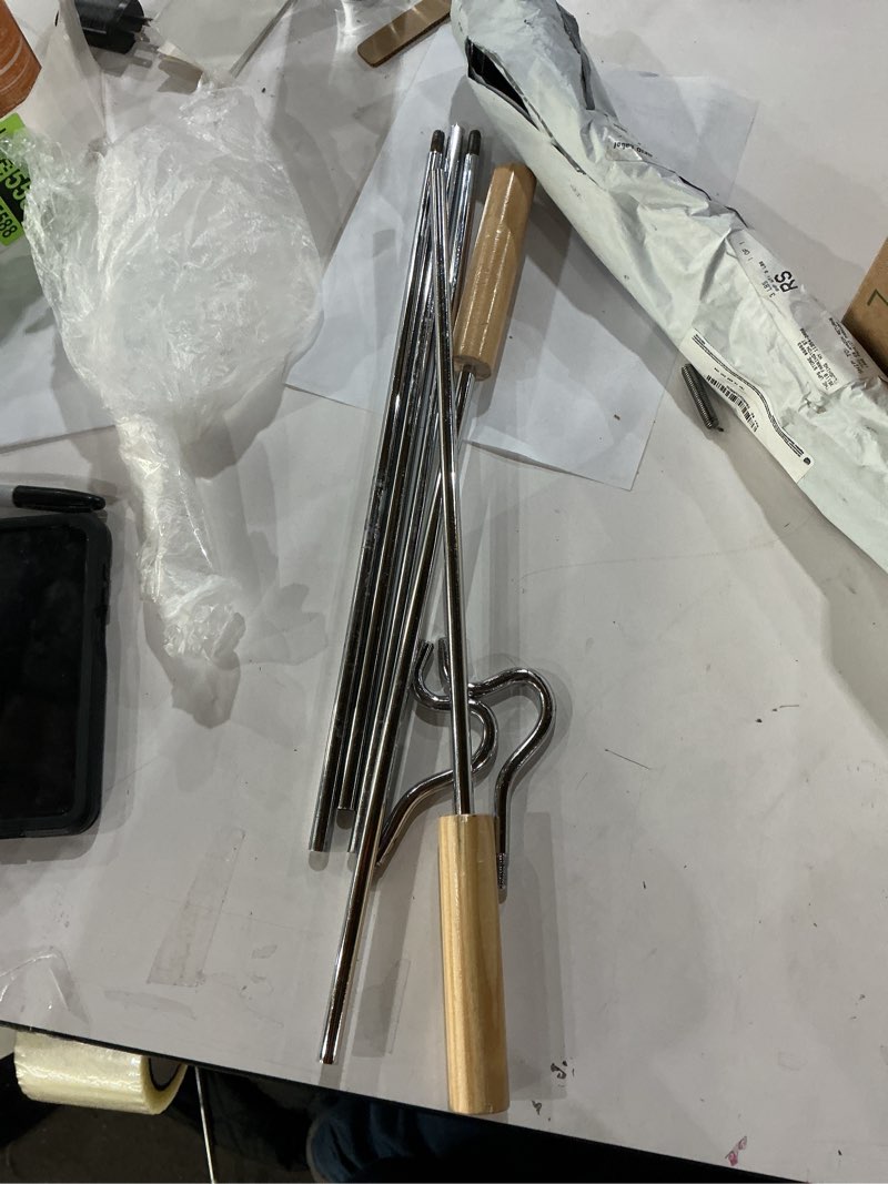 Condition photo showing As Is for Closet Reacher Pole with Hook and Wooden Handle, Heavy Duty - Adjustable 2.75-5 Feet, Chrome Plated Steel Clothing Hanger Shepherds Hook to Easily Reach Clothes etc - Perfect for College Dorm