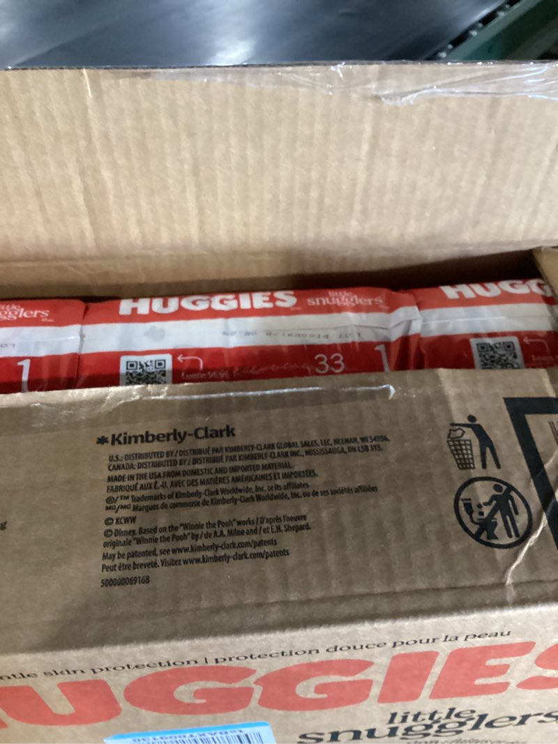 Condition photo showing New/Like New for huggies size 1 diapers, little snugglers diapers, size 1 (8-14 lbs), 198 count (6 packs of 33), packaging may vary size 1 198