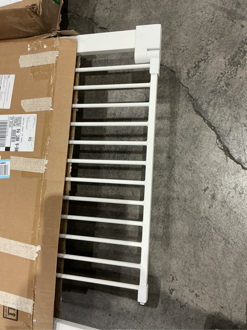 Condition photo showing Good Condition for no pawblems 55" extra tall pet gate for cat/dog, 31.5-48" wide auto close tall cat gate with 25.6" wide walk-thru door opening, 1.37" ultra narrow spacing, no drilling pressure mounted, white white - s10 55" tall, 31.5-48" wide