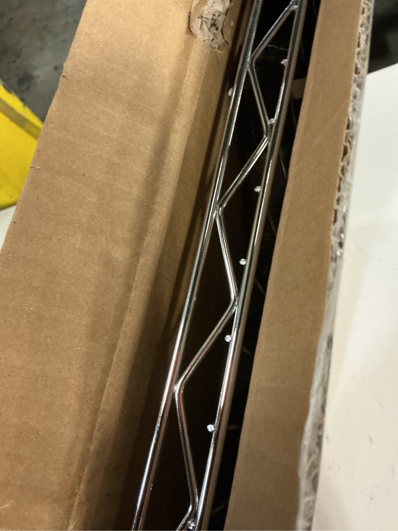 Condition photo showing Good Condition for yssoa heavy duty shelving unit, wire metal stackable storage, 1-tier shelf, chrome, 15" w x 13.8" d x 15" h 14.6"d x 13.8"w x 15"h?1-tier