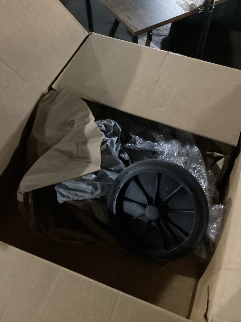 Condition photo showing New/Like New for DOITOOL Trash Garbage Bin Wheels Replacement Trash Can Replacement Rubber Wheels with Metal Hollow Shaft for Waste Collection (Total Length: 18.83inch/48.3cm)