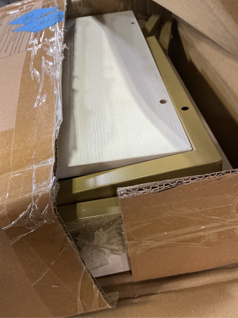 Condition photo showing Good Condition for hzuaneri bookshelf, book shelf, industrial bookcase with 2 hooks, coner shelf storage organizer for home office, living room, bedroom, kitchen, 6-tier white-gold bc10713g 9.4"d x 15.4"w x 72.8"h white gold
