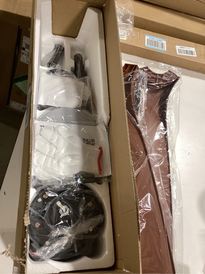 Condition photo showing Good Condition for outdoor ceiling fan with light: 52 inch 3 blade outdoor fans for patios - modern walnut ceiling fan with dimmable light remote control ultra quiet reversible dc motor timer walnut 52"- with light
