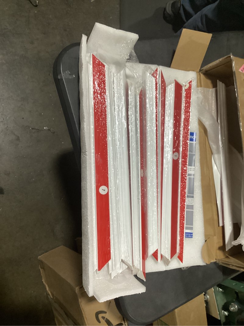 Condition photo showing As Is for accent wall molding kit premade wainscoting panels wall molding peel and stick panel white pre cut trim for walls picture frame molding for home decoration(6 set,20 x 20 inch) 6 20 x 20 inch