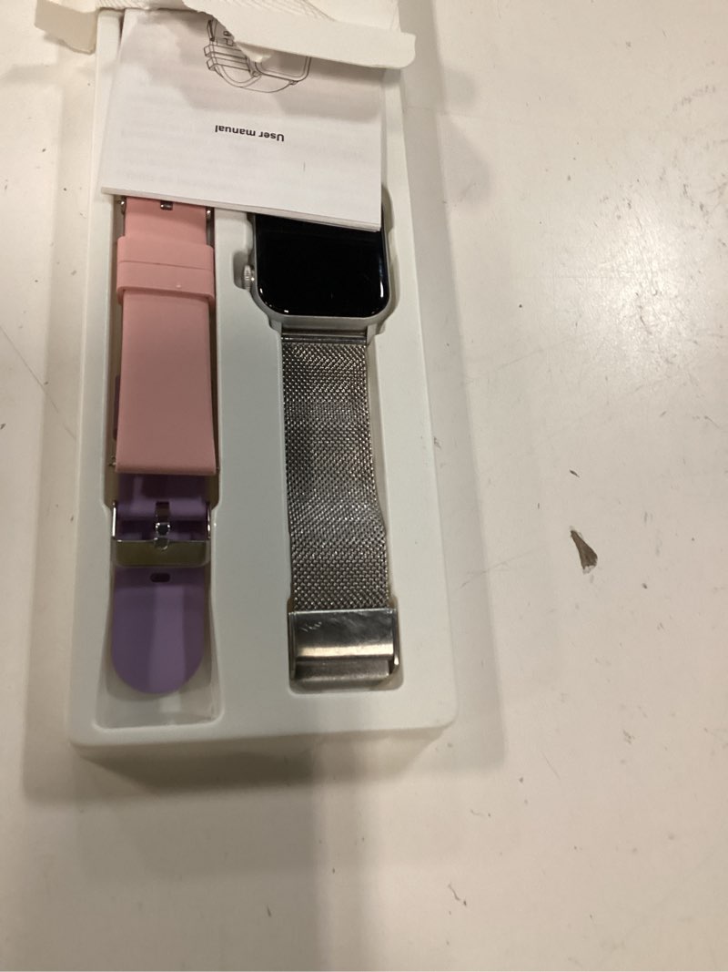 Condition photo showing New/Like New for trendia smart watches for women, 1.83'' hd fitness tracker with answer/make calls, heart rate/sleep/spo2 monitor, 120+ sport modes, ip68 waterproof, compatible iphone/samsung/android space silver