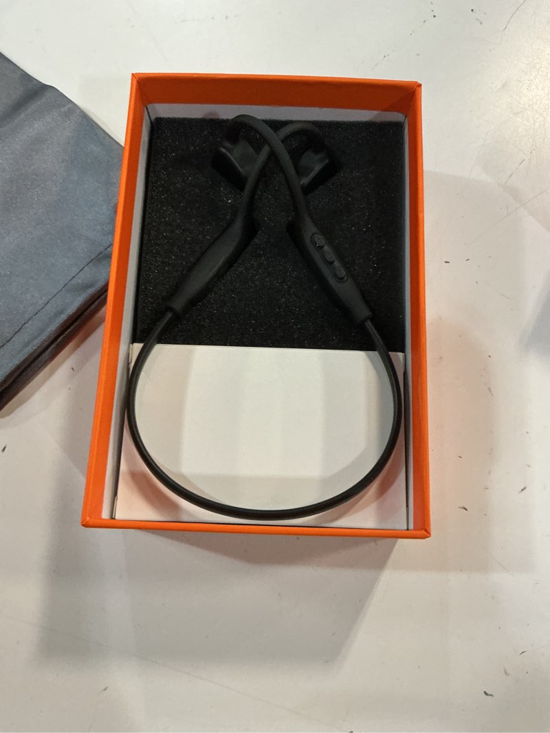 Condition photo showing Good Condition for bone conduction headphones, 14h playtime bluetooth 6.0 open-ear earbuds with mic, ipx5 waterproof lightweight headset, wireless sport earphones for running, cycling, gym workouts(black)