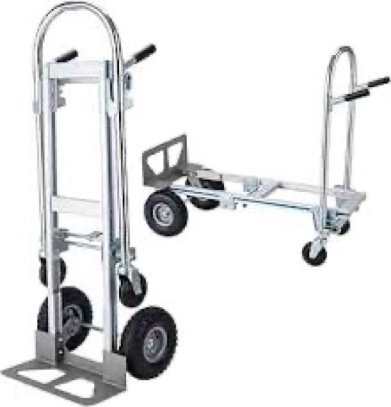 ZMRTDWO 800 LBS Dolly Cart with Wheels, 2 in 1 Folding Hand Truck, Stainless Steel Heavy Duty Indust