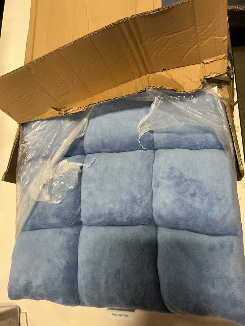 Condition photo showing New/Like New for folding floor gaming chair 14-poistion cushioned adjustable floor lazy sofa chair w/breathable cotton & skin-friendly velvet for adults & kids perfect for reading gaming meditating, babyblue 1 babyblue