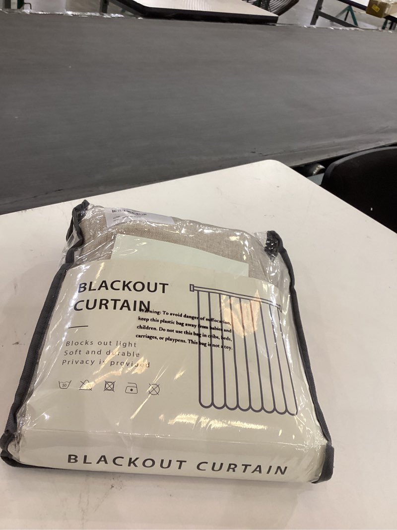 graciella thermal insulated faux linen textured 100% blackout curtains for bedroom living room back tab/rod pocket