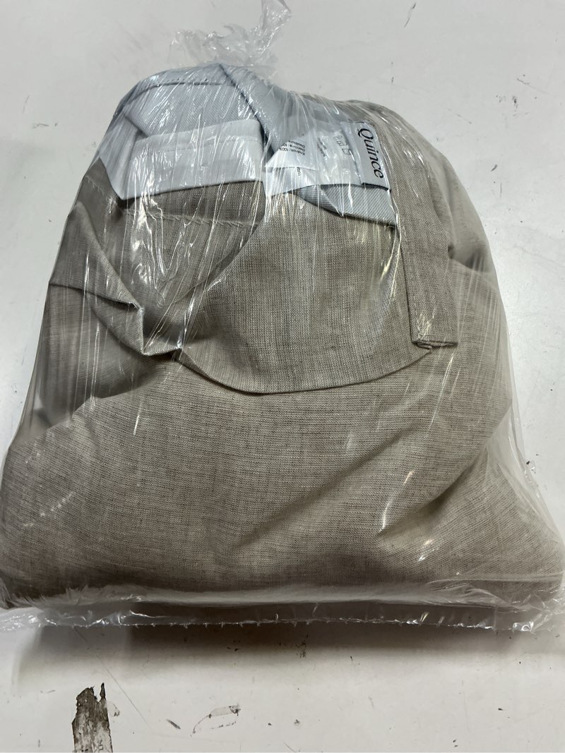 Condition photo showing Good Condition for european linen room darkening curtain - single panel, 48x96, flax