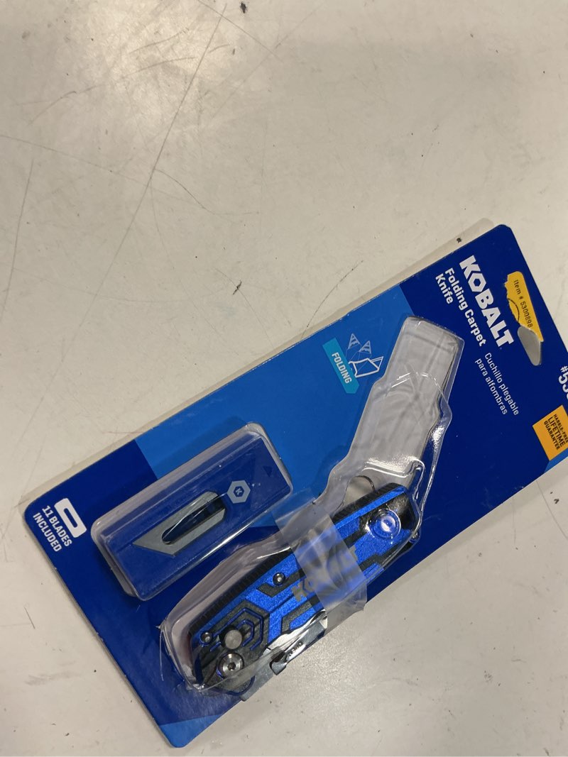 Condition photo showing Good Condition for kobalt carpet 3/4-in 11-blade folding utility knife with on tool blade storage