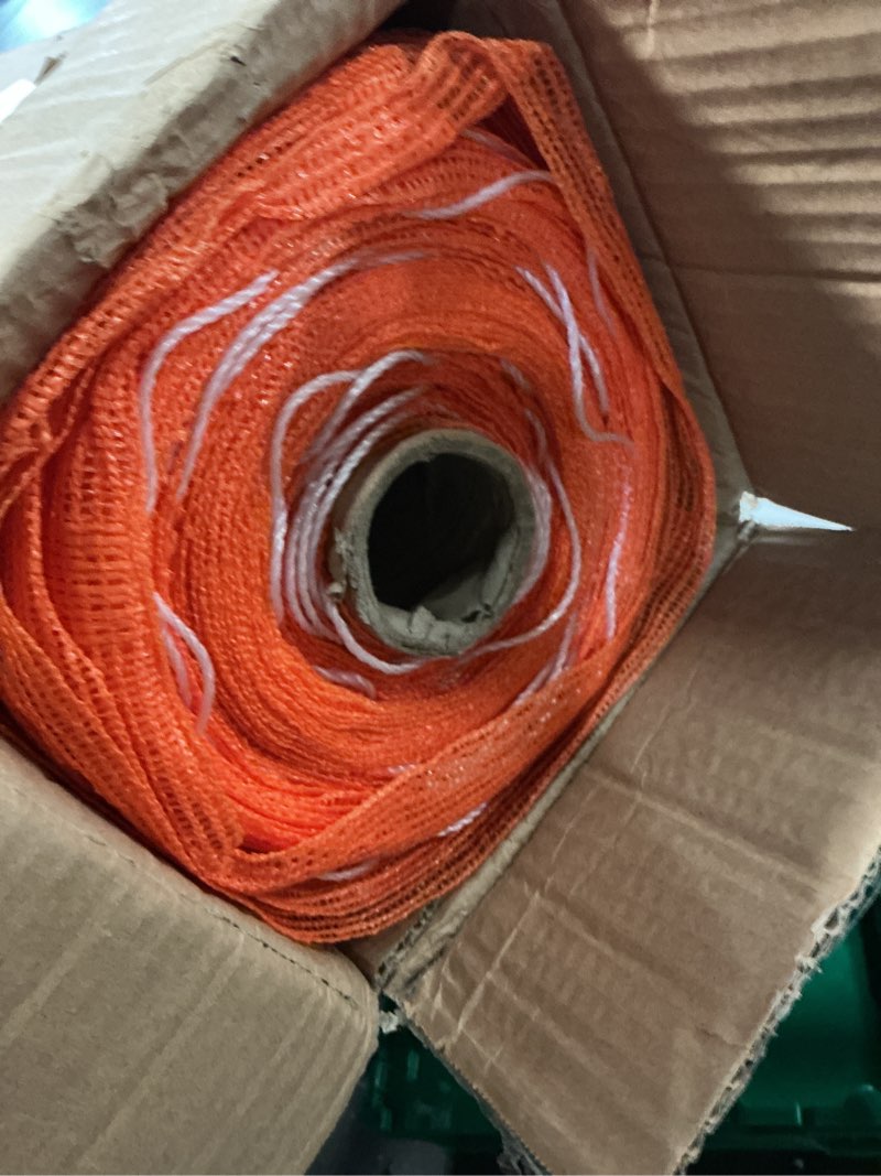 Condition photo showing Good Condition for orange safety fence 4x100 ft, plastic snow mesh fence, durable, high-visibility temporary mesh barrier for driveway marking, pet containment, construction, gardens, and emergency use
