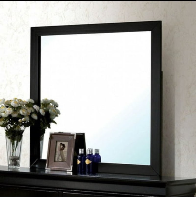 Louis Philippe III Contemporary Style Black Mirror