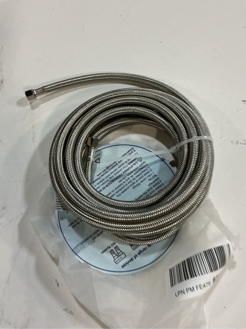 Condition photo showing Good Condition for refrigerator water line - 15 ft premium stainless steel braided ice maker water hose,food grade pex inner tube fridge water line with 1/4" fittings for refrigerator ice maker
