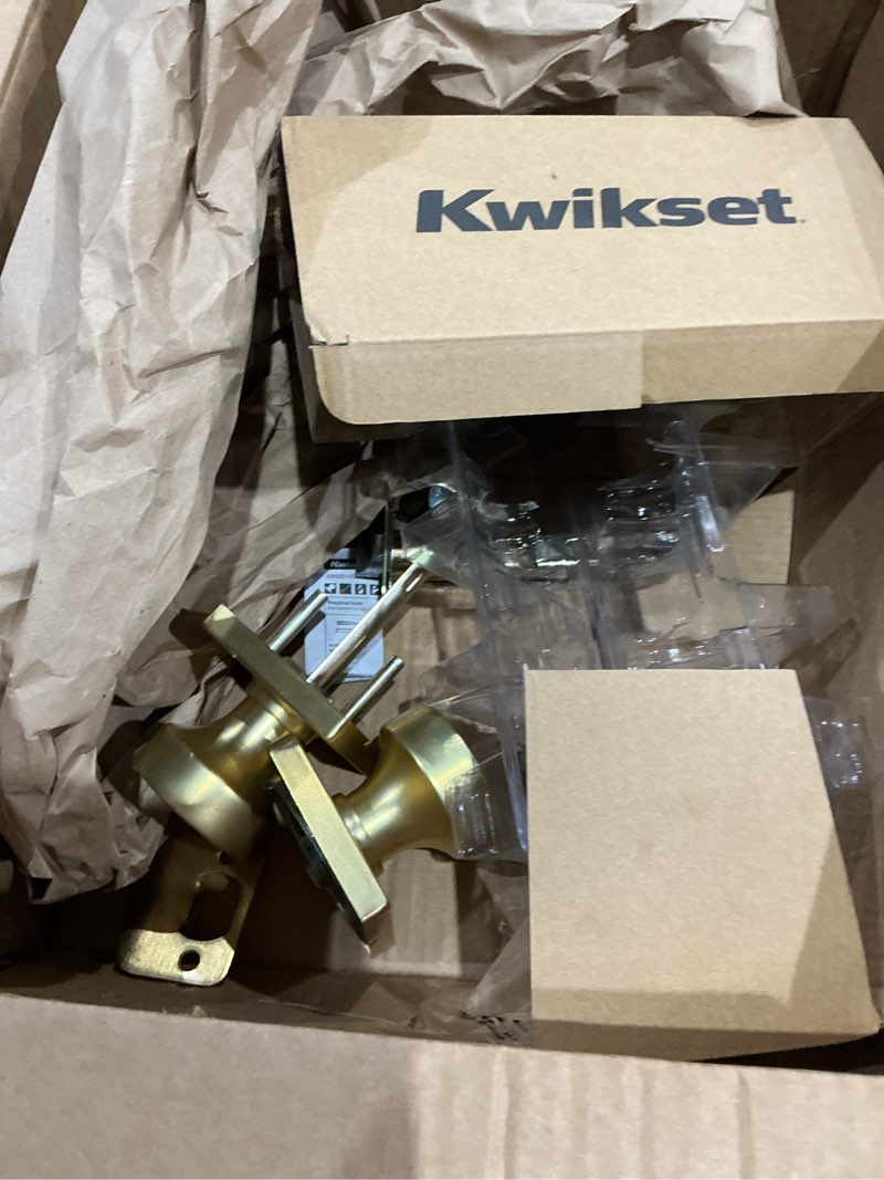 kwikset pismo interior passage door knob, handle for closet and hallway doors, non-locking doorknob,