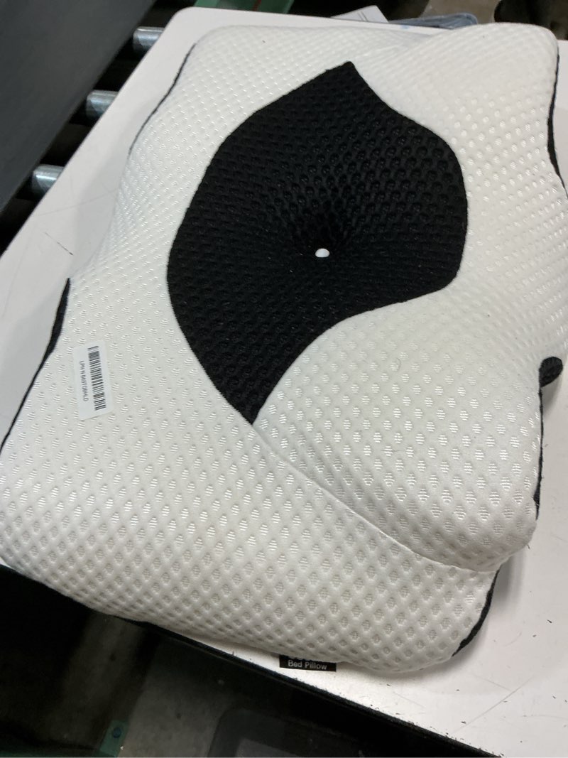 Condition photo showing As Is for elviros cervical memory foam pillows for neck and shoulder pain, ergonomic orthopedic sleeping support pillow for side sleepers, back and stomach sleepers (white)